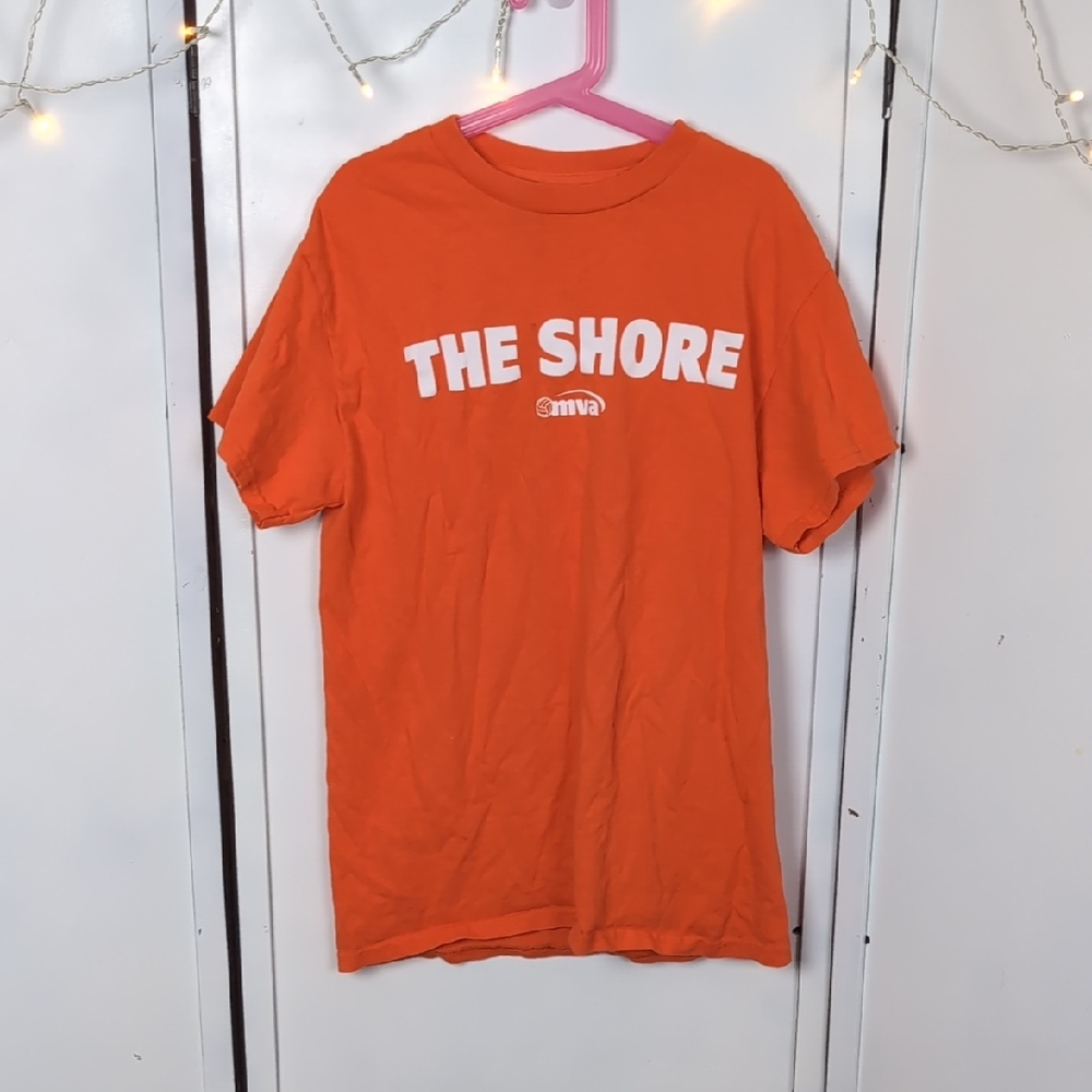 Gildan Vibrant Orange Tee with White Print